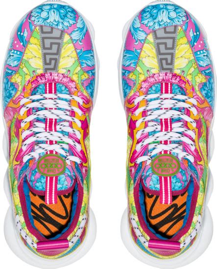 versace chain reaction 6ix9ine|Versace Neon Borocco Print 'Chain Reaction' Sneakers.